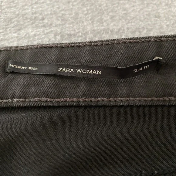 ZARA Jeans Womens 6 28w Black Skinny Pants Slim Fit Mid Rise Stretch Casual - Picture 8 of 12